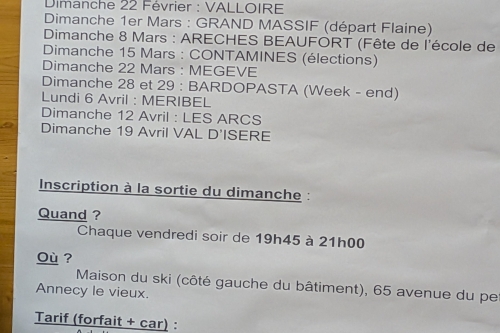 Calendrier 2025/2026